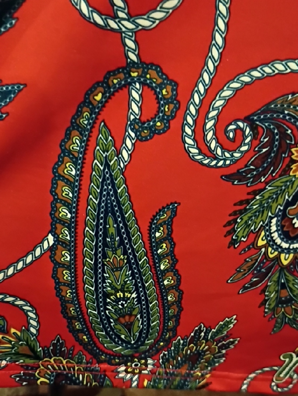 FINAL PRICE Gretchen Scott Red Multicolored Paisley Rope Print Blouse - Picture 15 of 15